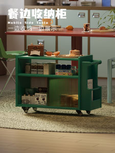 Creative Mini Mobile Wooden Side Table Home Use Multi-Function Storage Rack Snack Car Versatile Room Divider Living Room Decor