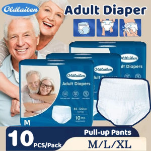 Oldlaiben 10PCS Adult Diaper Disposable Pull Up Pants M/L/XL Highly Absorbent Leak-Proof Care Pads