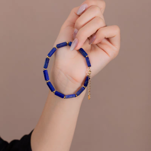 Natural Original Mineral Kingly Turquoise Bamboo Node Bracelet Women Versatile Elegance Couple Bracelet Fashion Jewelry