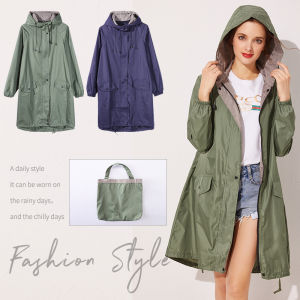 Portable Lightweight Adult Raincoat Long Style Korean Japanese Style Water Play Outerwear Travel Hiking Womens Model