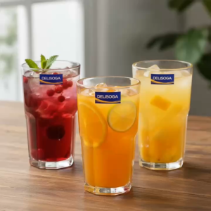 Bộ 6 Ly Thủy Tinh Deli Octagonal Highball Glass Dáng Cao Tám Cạnh 405ml – Cốc Uống Nước & Cafe Sang Trọng
