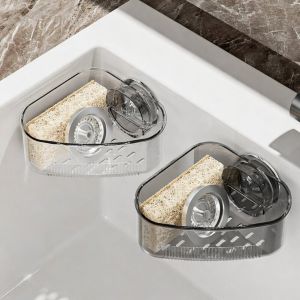 Suction Cup Sink Corner Rack Corner Sinks Strainer Basket Sponge Holder Kitchen Sink Organizer Storage Rack for Bathroom