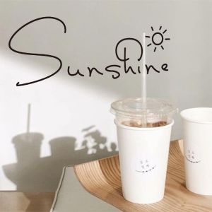 Modern Minimalist English Letter Wall Stickers Living Room Bedroom Glass Mirror Background Decorations Waterproof PVC Stickers