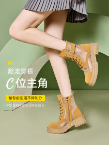 Summer Thick Bottom Martin Boots Womens Hollow out Breathable Thin Style Sandals Desert Mountain Climbing Traveling Shoes