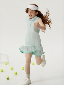 JOLLY BEAN | Sleeveless Polo Collar Dress for Girls Breathable and Spliced Design