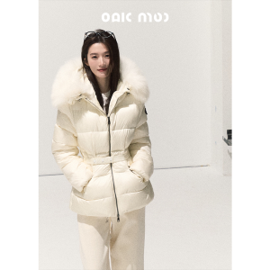 OAKMOO | Áo Khoác Lông Vịt Trắng 95% Có Cổ Lông Cáo