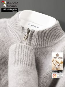 TUCANO | Thick Warm Semi-high Collar Mens Knit Sweater 100 Percent Wool