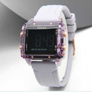 Jam Tangan Wanita Fo55il Digital Kotak Karet Rubber Mewah Fashion Cewek Kekinian Elegan Keren