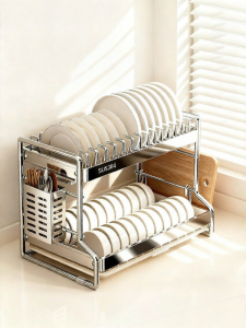 MODERN SWEETHOME | Multi-purpose Dual-layer Drainage Kitchen Storage Rack
