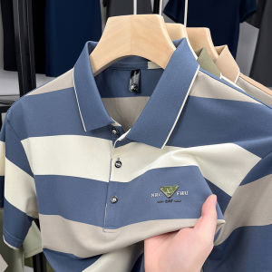 High endแบรนด์เสื้อโปโลแขนสั้นผู้ชาย2025ฤดูร้อนอินเทรนด์ใหม่ส่วนบุคคลลายนูนลายเสื้อยืดลําลองผู้ชายสวมใส่