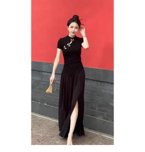 Slimming New Chinese Style Female Two-Piece Set