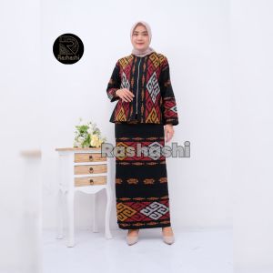 RAISYA SE 5T one set tenun wanita terbaik 2025 setelan tenun wanita etnik troso jepara kekinian by rashashi