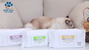 Japanese Kojima Pet Wipes for Cats and Dogs Silver Ion Infused Thick Type Ag+ Cleansing Wipes