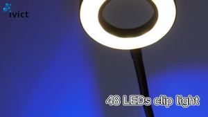 360° Flexible 48 LEDs Clip on Desk Lamp Gooseneck Reading Table Light Eye-Caring USB Clamp Books Night Light Study Read Light