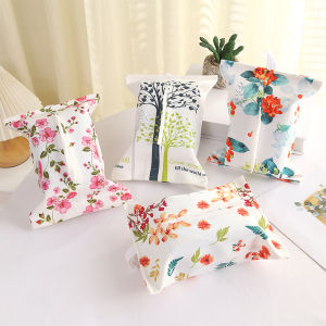 Nordic Style Cotton Linen Tissue Box Car Mounted Hanging Bag And Clean Living Room Dining Room Tissue Holder Handmade
