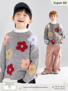 MUCMUKN | Anti-pilling Knit Merino Wool Blend Flower Yarn Turtleneck Sweater