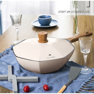 Cate Maker Non-Stick Pan Titanium Wok Frying Pan Household Cooking Pan Stew Pot Soup Pot Octagonal Pot Universal pot for gas stove and induction cooker Cartermark Titanium Octagonal Pot Popular Pot