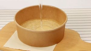 ชามกระดาษคราฟท์ ฝาปิด pet (แพ็ค 25 ใบ) ถ้วยกระดาษ กล่องข้าวกระ กันน้ำอย่างดี ไม่ยุ่ย