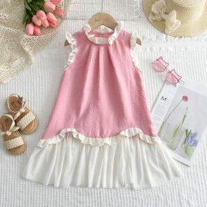 Menoea ชุดชุดเดรสเด็กผู้หญิงทารกแรกเกิดผ้าลูกไม้แต่งระบายสำหรับฉบับภาษาเกาหลี3-7ปีเครื่องแต่งกายวันเกิดชุดเจ้าหญิงแสนหวานชุดปาร์ตี้ฤดูร้อนสำหรับเด็ก