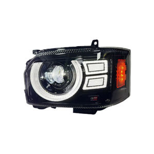 Toyota HiAce 2005-2018 LED Headlight Assembly with Bi LED Projector Lens Daytime Running Lights Black Housing Easy Installation