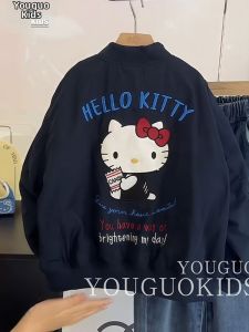 Sweet KT Cat Print Windproof Girls Jacket