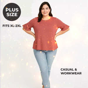 Blouse for Women Plus Size – Bell Sleeve Top Fits XL–2XL Casual & Workwear