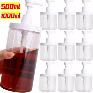500ml/1000ml Travel Refillable Empty Shampoo Bottles / Plastic Wide Mouth Pump Bottle / Press Style Soap Dispenser / Press PET Pump Bottle / Lotions Shower Soap Dispenser