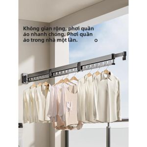 Giá Phơi Quần Áo Gấp Đôi Thu Nhỏ Treo Tường