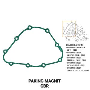 Paking Magnit CBR - Packing Peking Gasket Block Blok Magnet Cover Crankcase Rengkes Kiri Honda CBR 150 Sonic 150