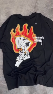 T-SHIRT STUSSY READ EM N WEEP HITAM PREMIUM FULLTAG COTTON 24S