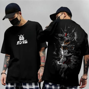 Bandai | Japanese Anime Mobile Suit RX-78-2 Gundam Summer Short Sleeve Cotton Print T-shirts Men Women Harajuku Y2k Parent-child Tee Tops