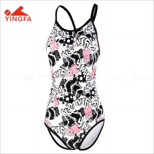 YINGFA Womens Professional Training Swimsuit Double Layer With Chest Pad Sporty Swimwear Belly Covering And Slimming Hot Spring Swimming Suit