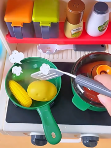Oversized Cooking Set Toys Mainan Masak Masak Betul for Kids Kitchen Toys Pretend Play Set with Spraying Mist