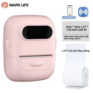 Máy In Nhãn Không Dây P50 Máy Dán Nhãn Nhiệt Không Dùng Mực Tương Thích Bluetooth Máy Làm Mã Vạch Tự Làm Với Nguồn Cung Cấp Cuộn
