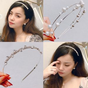 Băng Đô Ngọc Trai Cổ Điển Kiểu Pháp Băng Đô Nữ Băng Đô Kẹp Tóc Kim Loại Đính Đá Phong Cách Instagram Hàn Quốc Phụ Kiện Tóc Siêu Thần Tiên Sen