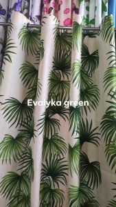 evalyka green ring curtain 3in1 &per pc cretona cotton