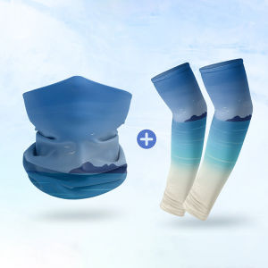 Cool Riding Mask+Sunscreen Sleeves Multi-functional Sunscreen Mask Sun Sleeves Set Outdoor Fishing Driving Sun Protection