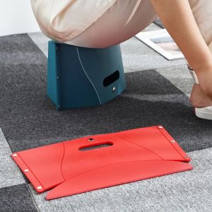 Multi-function Non Slip Plastic Chairs Portable Folding Step Stool Card Folding Shrink Hand Basket Outdoor Camping Fishing Chair