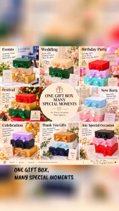 【Local Ready Stock】Luxury Foldable Magnetic Gift Box with Ribbon | Multi-Color | Foldable Packaging Box with Lid | Premium Quality |