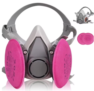 6200 Respirator Gas Mask Half Face with 2097 Filter Goggles Set for Epoxy Dust Paint Organic Vapor Formaldehyde Welding Grinding