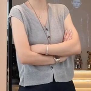 Shalldoer | Áo len cardigan dệt kim cổ chữ V tay lỡ màu trơn cho nữ mùa hè 2025 thời trang đa năng thanh lịch ôm vừa vặn