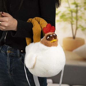 Fur Chicken Plush Bag Ugly Hen Shape Handbag Creative Fashion Storage Bag Womens Birthday Gift