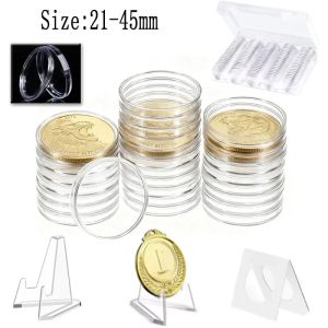 10-100Pcs Transparents Coinning Capsules Storage Box Collection Holder Containers Supplies Gifts 21/22/23/24/25/26/27/28/30-45mm