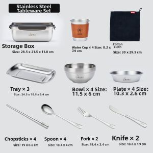 BAOLUOYOUXUAN | Portable Foldable Outdoor Cooking Set Stainless Steel