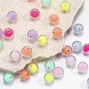 8mm 155pcs Acrylic Round Beads Loose Spacer Beads Suitable for Diy Making