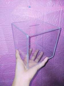 4x4x5 inches Transparent Tip box Suggestion Box Acrylic Alkansya Ipon Challenge Coinbank Clear Display Box TIpbox Kids