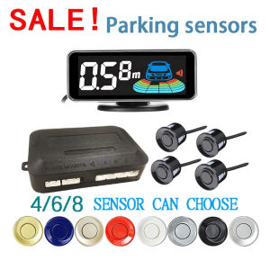 EKLEVA Car Radar Parking Sensor Rear Reversing Radars System 4/6/8 Sensors Distance Detection LCD Display Sound Buzzer/English Warning