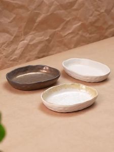 YOGEHOME | Luxurious Handcrafted Small Dish for Appetizers Ceramic Plate