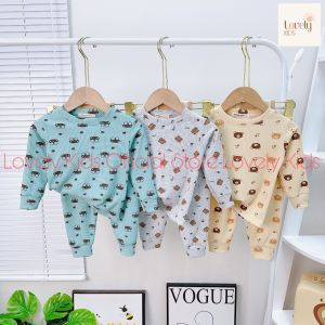 Bộ Quần Áo Dài Tay Thun Gân Cho Trẻ Em Bé Trai Bé Gái 8-18kg [Deal Xịn]  Set Bộ Tay Dài Thu Đông Cho Bé Trai Gái BỘ GÂN Lovely Kids Official Store