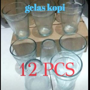 gelas kopi 1lusin murah gelas beling lusinan isi 12 pcs gelas kopi tebal tidak mudah pecahgelas kopi tahan panas berkwalitas tinggi